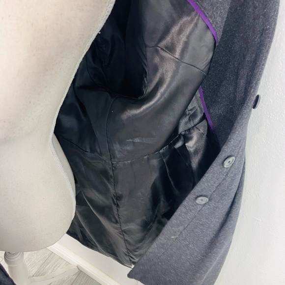 Womens Charcoal Black Fit And Flare Princess Button Down Coat - Picture 8 of 8